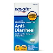 Equate AntiDiarrheal Caplets, 2 mg, 24 count