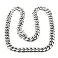 thumbnail image 3 of Fashion Mens Miami Cuban Link Bracelet or Chain Necklace Silver Stainless Steel, 3 of 4