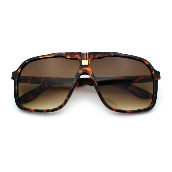 Mens Racer Mobster Fashion Oversize Sunglasses Tortoise - Brown