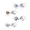 thumbnail image 3 of Conjunto de gemelos de lujo para hombre con diseño de múltiples gemas, 3 of 3