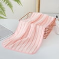 thumbnail image 3 of JOGZMZ Plush Coral Fleece Tricot Striped Bath Towel - Super Absorbent Quick Dry Face Towel, Non-Linting & Thickened, 30"x70" Unisex Home & Spa Use, 3 of 7