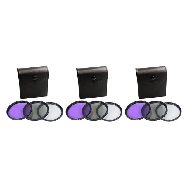 bedienty 3 Pcs for Purple Light CPL FLD Lens Filter with Bag Glass Protector Replacement 58mm 3Set