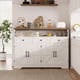 thumbnail image 4 of Bufetera Credenza Blanca de 1.3M con Cajones y Barra de Café, Gabinete Grande Apto para Cocina y Comedor, Almacenamiento Ampliado, 4 of 8