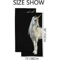 thumbnail image 3 of Coolnut Fingertip Hand Towels, Set of 2 Pcs Mythical White Unicorn Posing Absorbent Face Bath Towels for Bathroom Kitchen, 30"x15", 3 of 6