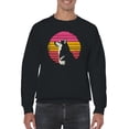 thumbnail image 2 of Retro Husky Sunset Vibes Men's Sweatshirt, 2 of 3