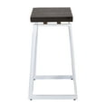 thumbnail image 3 of LumiSource Vintage White Metal, Espresso Bamboo Geo Counter Stool - Set of 2, 3 of 8