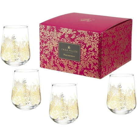 

Sara Miller London for Portmeirion Set of 4 Stemless Wine Glasses - 14 Ounce