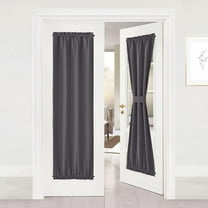 NICETOWN Door Curtain, French Door Curtains Blackout Thermal Insulated Curtain Sidelight Privacy for Window/Living Room, Grey, 25"x72", 1 Panel