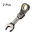 thumbnail image 3 of Uxcell 2Pcs Flex Head Stubby Ratcheting Combination Wrench 15mm Métrico 72-Dientes Acero CR-V Niquelado, 3 of 6