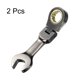 thumbnail image 3 of Uxcell 2Pcs Flex Head Stubby Ratcheting Combination Wrench 15mm Métrico 72-Dientes Acero CR-V Niquelado, 3 of 6