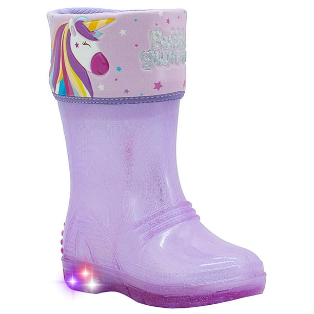 Bota Lluvia Para Niña Bubble Gummers® Unicornio Con Luces lila 20