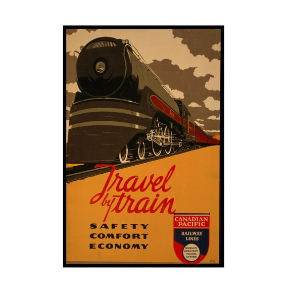 Trademark Fine Art 'Travel By Train' Canvas Art by Vintage Apple Collection