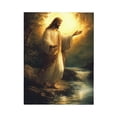 thumbnail image 2 of CozyNet Jesus Standing By A Glowing River With Outstretched Arms Symbol Of Mercy & Faith Wall Art Prints With Frame Canvas Perfect for Living Room & Bedroom, Ready to Hang, Wall Decor 16"x20", 2 of 10