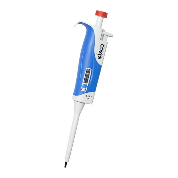 Variable Volume Micropipette - Fully Autoclavable - 0.1-2.5uL Volume Range - 0.01uL Increments - Includes Calibration Report - Eisco Labs