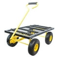 thumbnail image 2 of Mesh Steel Garden Cart 550 lbs, Folding Utility Wagon with 10 Inch Wheels, Yellow, 2 of 6