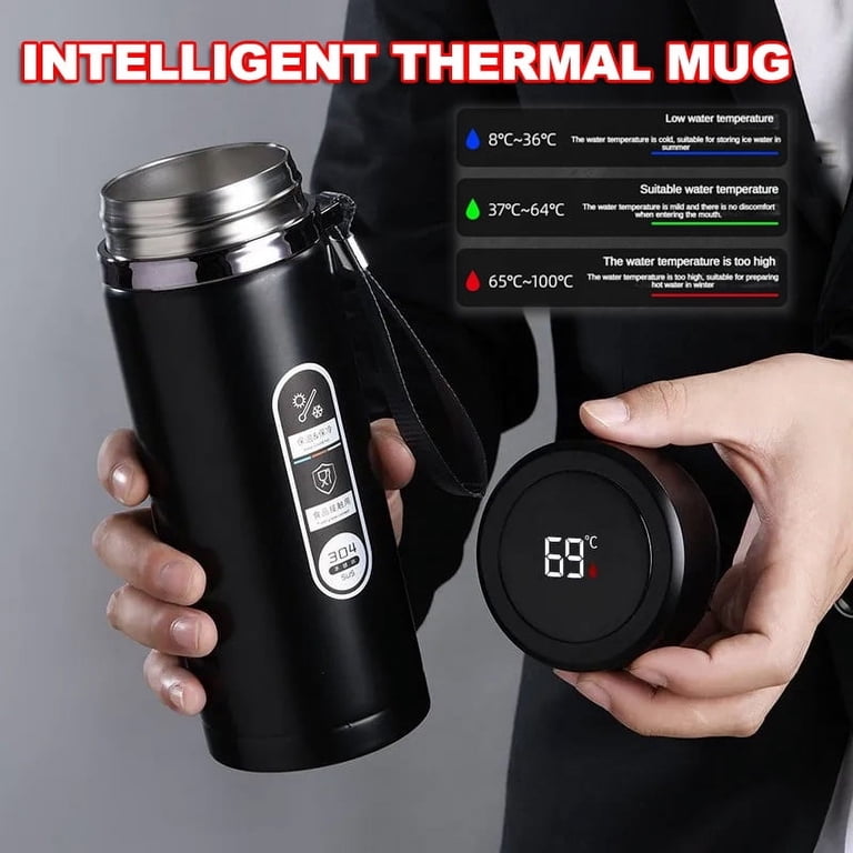 mug thermos flask with temperature gauge 500ML-1Liter Stainless Steel Thermos Bottle with LED Temperature Display  Sus304 Tea Water Bottle Vacuum Flask Portable Cups
