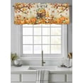 thumbnail image 4 of It's Fall Yall Valances for Windows Thanksgiving Gnome Pumpkin Leaf Linen Texture Rod Pocket Curtains Valance Short Window Treatment Drapes for Living Room, Bedroom Bathroom 56"&nbsp;W x 16" L, 4 of 5