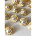 BLOPQ Gold Color Stud Earrings Acrylic Pearl Earring Multi Shape Studs