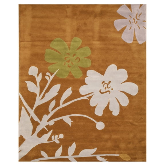 Hand-Tufted Wool Rug - 7'9 x 9'9 - Contemporary Area Rug - Elegant Brown Decor - Made in India