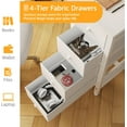 thumbnail image 6 of 47 inch Desk Fabric Drawers - White Office Vanity Modern Cute PC Writing White Desk with Storage for Bedroom Home Office Computer Desks for Girls Teens Childrens, 6 of 8
