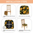 thumbnail image 4 of Black Green Leaf Sunflower Pattern Seat Covers for Dining Room Chairs Set Of 4,Stretch Printed Washable Chair Seat Cover with Elastic Ties and Button,Removable Waterproof Couch Cushion Covers, 4 of 6