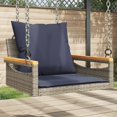 thumbnail image 1 of vidaXL Swing Bench with Cushions Grey 63x62x40 cm Poly Rattan, 1 of 5