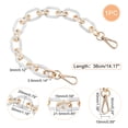 thumbnail image 2 of Acrylic Bag Handles with Zinc Alloy Swivel Clasps for Bag Replacement Accessories White 36cm, 2 of 5