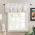 thumbnail image 2 of Botanical Wildflowers Rod Pocket Curtain Valance, Spring Farmhouse Floral Grey Plaid Farmhouse Window Valance for Living Room, Bedroom, Kitchen 60"W x 18"L, 2 of 9