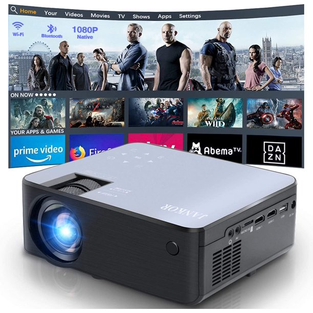 Mini Projector Wifi Projector 1080p Hd Bluetooth Projector 5800lm Portable Projector For Home Movie Supported 0 Screen Compatible With Fire Stick Roku Hdmi Vga Usb Laptops Walmart Com