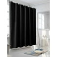 thumbnail image 5 of Pure Black Waterproof Fabric Shower Curtain, Simple Solid Color Shower Curtain for Bathroom Curtains Bathtubs Hotel Washable Shower Curtains with 12 Hooks Stall 54x78in, 5 of 6