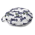 thumbnail image 1 of Botanical Round Floor Cushion with Handle, Fresh Bunch of Grapes and Leaves on Branches Fruits Repetition, Pillow for Living Room & Dorms, 18" Round, Dark Indigo and Olive Green, by Ambesonne, 1 of 4