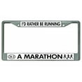 thumbnail image 1 of Cadre de Plaque d'Immatriculation Chromée "Je Préférerais Courir un Marathon", 1 of 1