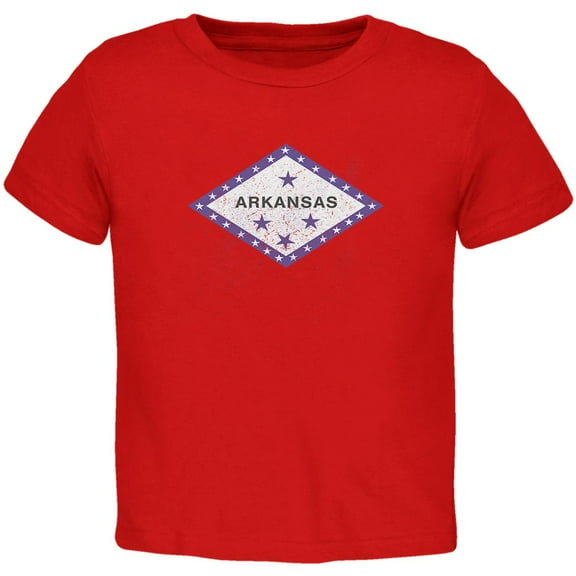 Born and Raised Arkansas State Flag Toddler T Shirt Red 2T