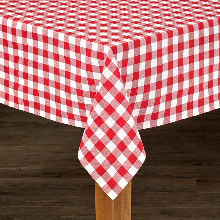 Buffalo Check 60 in. x 84 in. Black 100% Cotton TableCloth for Any Table Buffalo Check 60 in. x 84 in. Black 100% Cotton TableCloth for Any Table