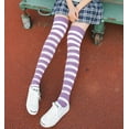 thumbnail image 6 of Womens Stripes Thin Tube Socks, Thigh High Tights Over Knee Socks, Casual Knee High Stockings, 6 of 6