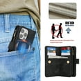 thumbnail image 4 of Dteck Zipper Wallet Crossbody Bag Case for iPhone 12 Pro Max,Luxuy Leather RFID Blocking Case Large Wallet Capacity Card Slots Cash Pocket Flip Kickstand Cover with Wrist/Shoulder Strap,Black, 4 of 9