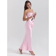 thumbnail image 4 of Women'S Bodycon Dress with A Cinched Waist Strapless Design Off-the-Shoulder Style with Boning Pink L, 4 of 9