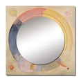 thumbnail image 2 of Designart "Happy Coincidence In Vintage Rosy Pastel I" Abstract Spirals Square Mirror Wall Decor Transitional - Large Beige Square Bathroom Mirror - Square Printed Wall Mirror Art, 2 of 5