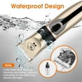 thumbnail image 5 of Dog Clippers Low Noise, Quiet Dog Grooming Kit Rechargeable Cordless Pet Hair Clipper Trimmer Shaver for Small and Large Dogs Cats Animals (Gold), 5 of 8
