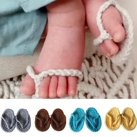

SPRING PARK New handmade crochet baby girl sandals flip flops booties shoes Photo Props