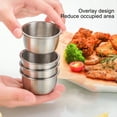 thumbnail image 2 of Juego de 12 de Acero Inoxidable para Salsas, Minitazas Reutilizables de 45 Ml para Condimentos, Aperitivos y Botanas., 2 of 7