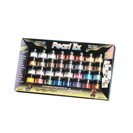 - Jacquard Pearl-Ex Non-Toxic Powder Pigment Set, 0.1 oz Bottle, Assorted Metallic Color, Set of 32