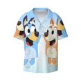 thumbnail image 6 of Saiise Bluey Mens Front Pocket Hawaiian Shirts Casual Floral Shirts Short Sleeve Button Down Beach Tropical Shirts, 6 of 6
