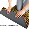 thumbnail image 3 of 74x26 Inch Yoga Towel, Sweat Absorbent Non-Slip Mat for Hot Yoga, Pilates & Fitness,Tiger Striped Gradient Orange Pattern, 3 of 5
