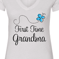 thumbnail image 4 of Inktastic First Time Grandma Butterfly Women's V-Neck T-Shirt, 4 of 5