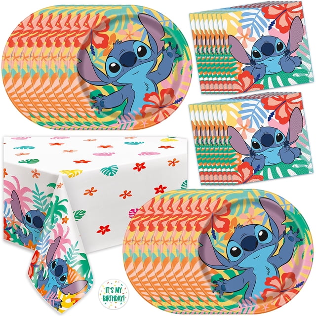 Set de decoración para fiesta de cumpleaños Lilo y Stitch para 16