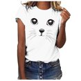 thumbnail image 1 of Puntoco - Camiseta holgada de manga corta con cuello redondo y estampado informal para mujer Puntoco Puntoco-1156, 1 of 5