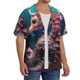 thumbnail image 2 of Daiia Ocean Seahorse Men's Linen Shirts Short Sleeve Casual Shirts Button Down Shirt for Men Beach Summer Wedding Shirt-Small, 2 of 6