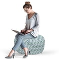 thumbnail image 2 of Geometric Pouf Cover with Zipper, Cubes with Small Squares Dimensional Illusion Effect, Soft Decorative Fabric Unstuffed Case, 30" W X 17.3" L, Reseda Green Slate Blue, by Ambesonne, 2 of 5
