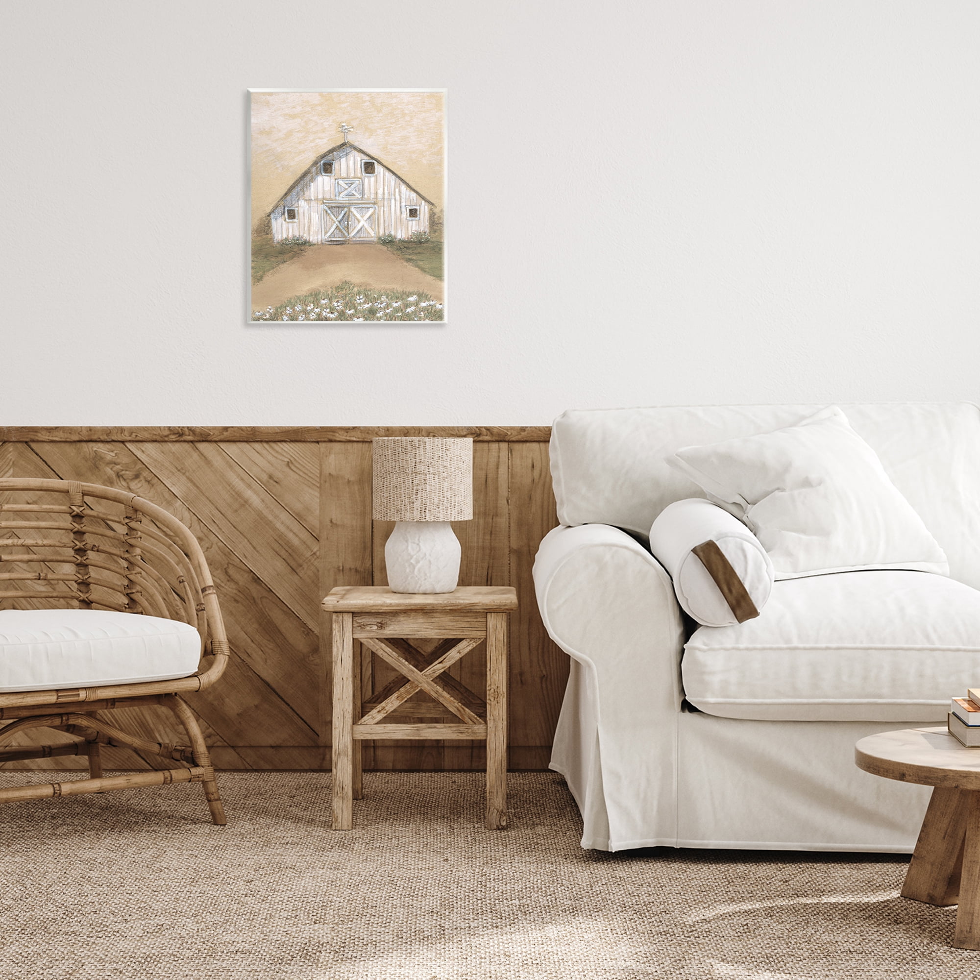 Stupell Industries Barn Lane Flowers Drawing Wall Plaque Art, design by Patti Bishop
